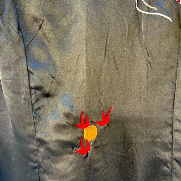 Black Satin Embroidered Dress - Picture 3 of 8